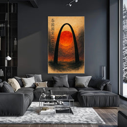 Gateway Arch Sunset Wall Art Print