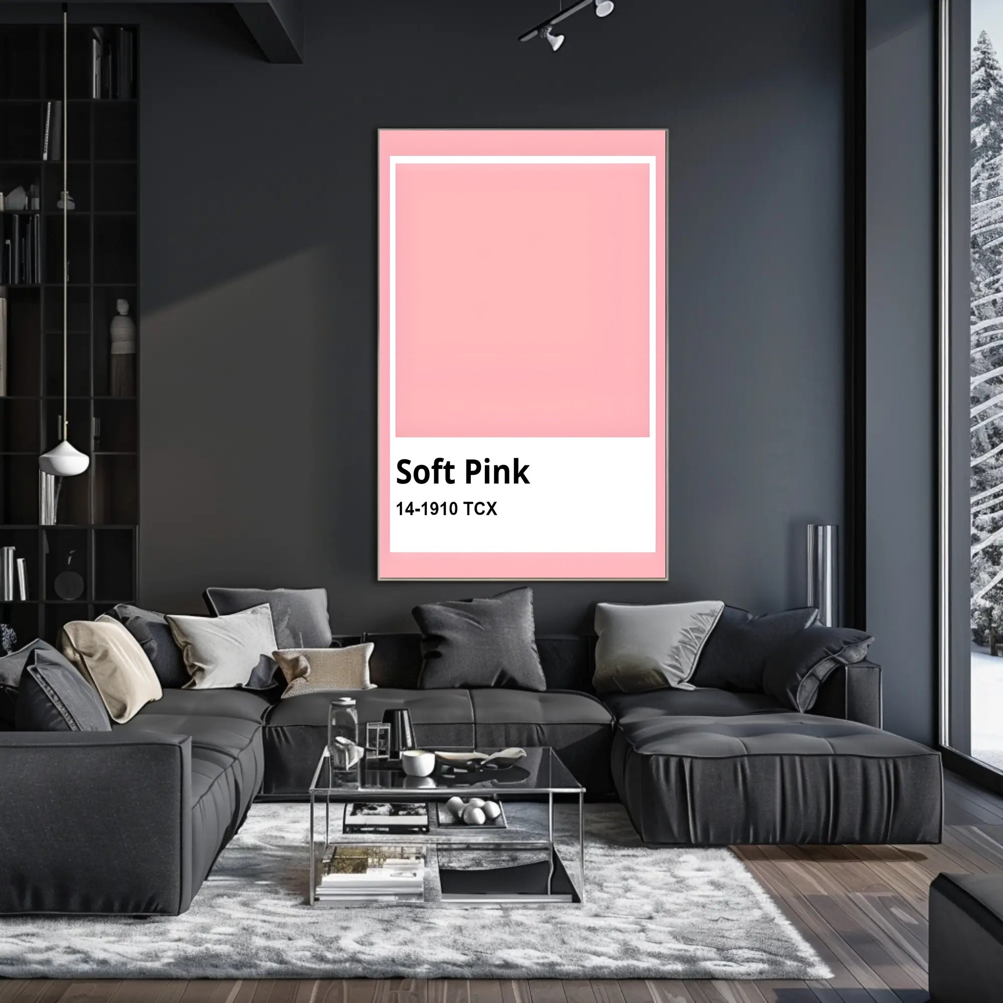 Soft Pink Minimalistic Design Abstract or Artistic Poster PosterGoat