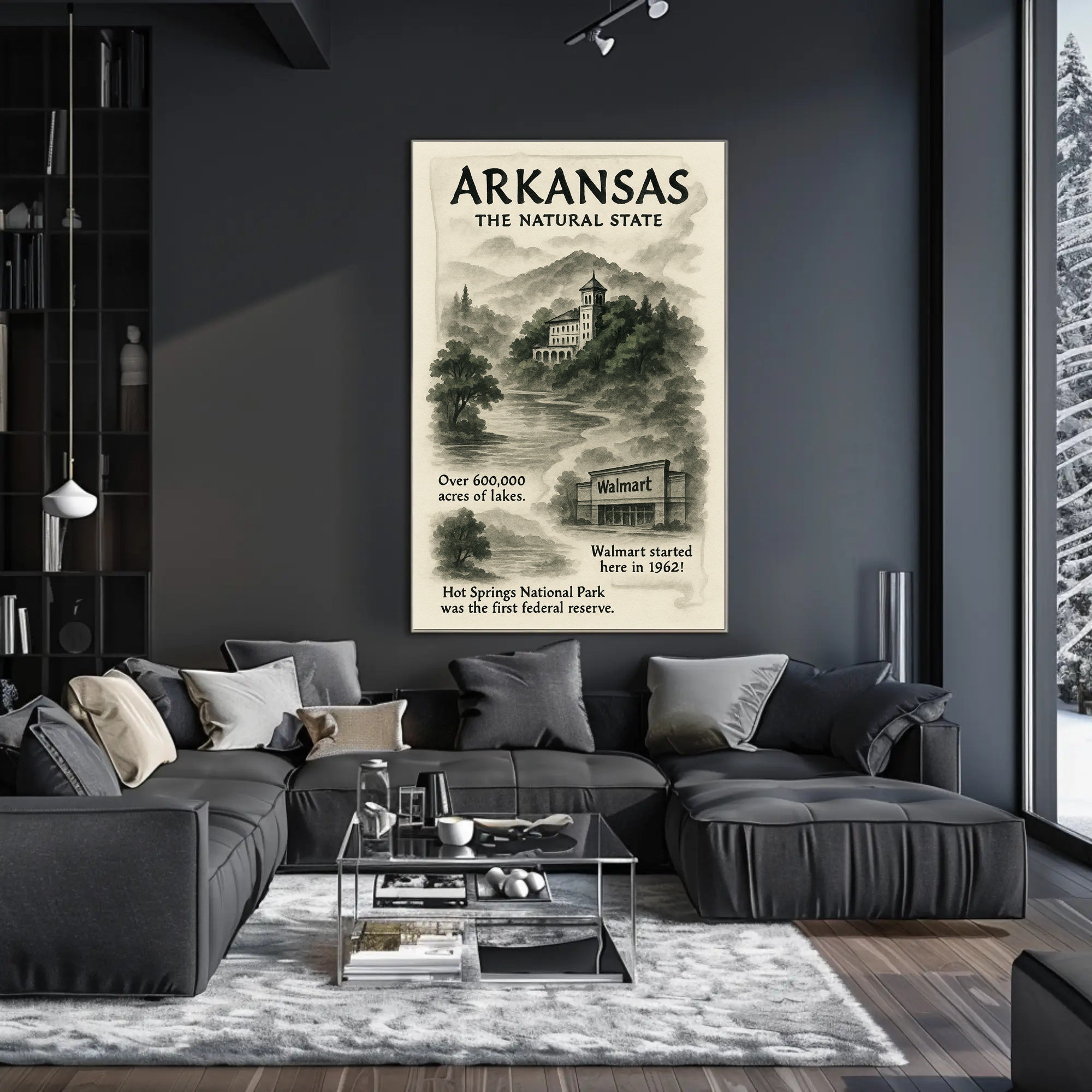 Arkansas The Natural State Vintage Travel Poster