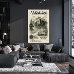 Arkansas The Natural State Vintage Travel Poster