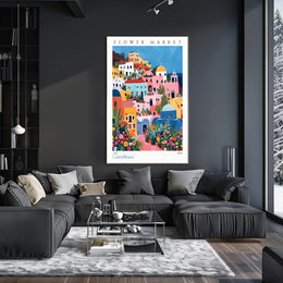 Santorini Flower Market 2024 Poster PosterGoat