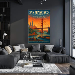 San Francisco Travel Poster Vintage City By The Bay