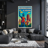 Birmingham, Alabama Vibrant Cityscape Poster