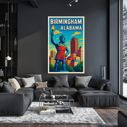 Birmingham, Alabama Vibrant Cityscape Poster