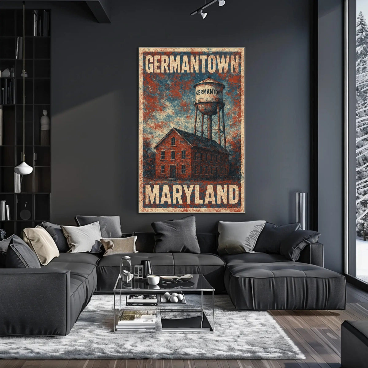 Germantown Maryland Scenic Map Inspired Poster