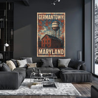 Germantown Maryland Scenic Map Inspired Poster