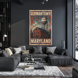 Germantown Maryland Scenic Map Inspired Poster