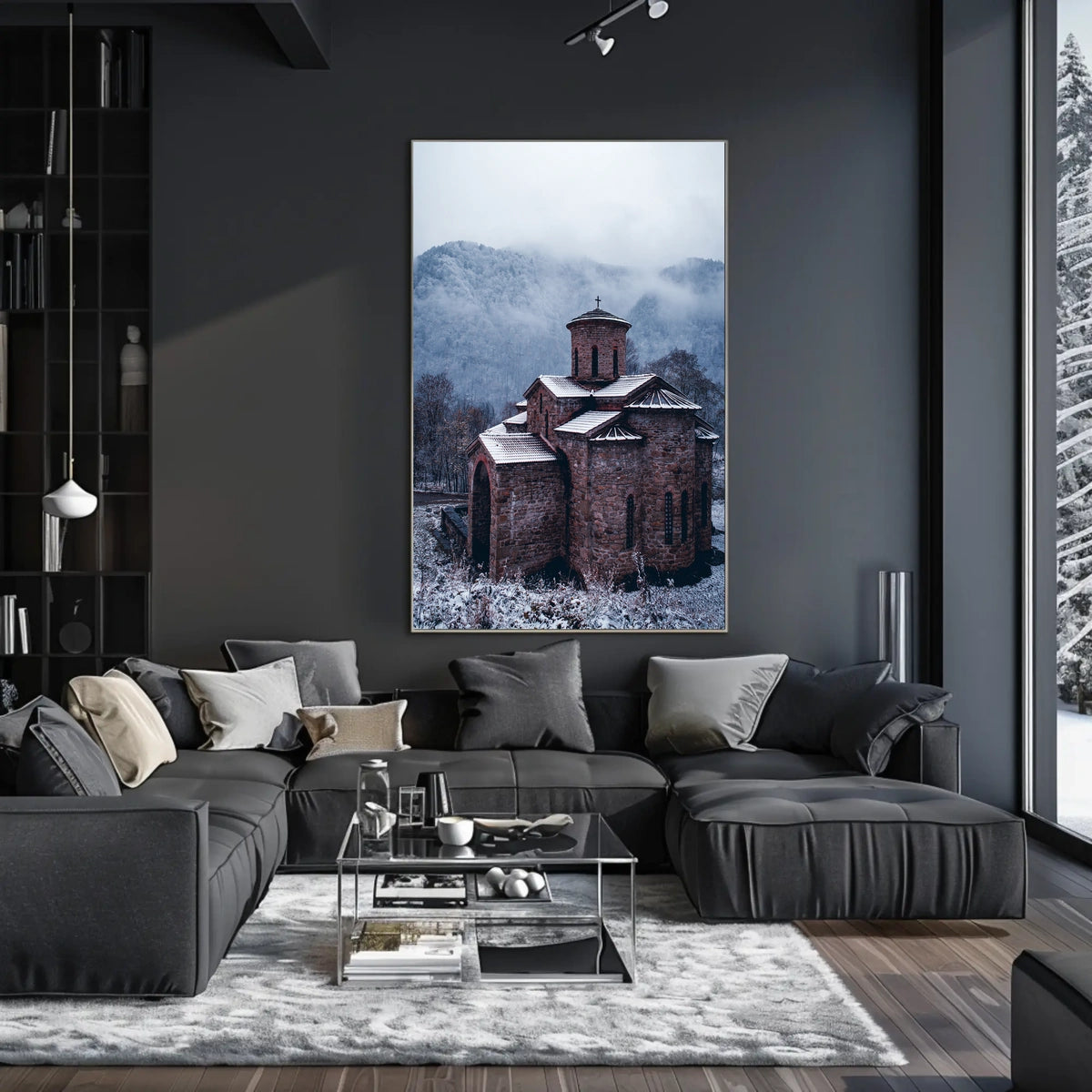 Winter Serenity At A Stone Chapel Poster