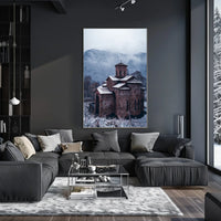 Winter Serenity At A Stone Chapel Poster