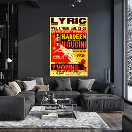 Houdini's Hardeen Vintage Magic Show Poster - Cultural Heritage Poster