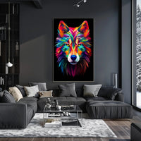 Vibrant Wolf Art Poster PosterGoat