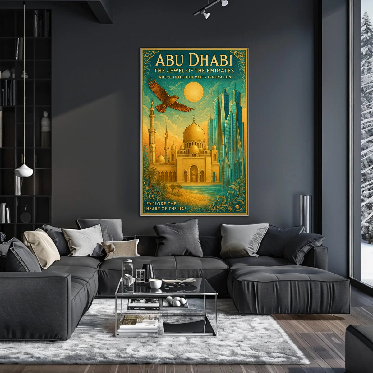 Abu Dhabi Cityscape Jewel of the Emirates Cultural Poster