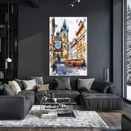 Czech Republic Prague Astronomical Clock Square Poster