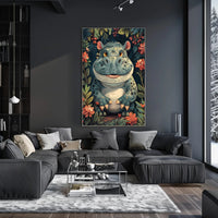 Whimsical Hippo in the Jungle Poster PosterGoat