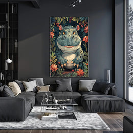 Whimsical Hippo in the Jungle Poster PosterGoat