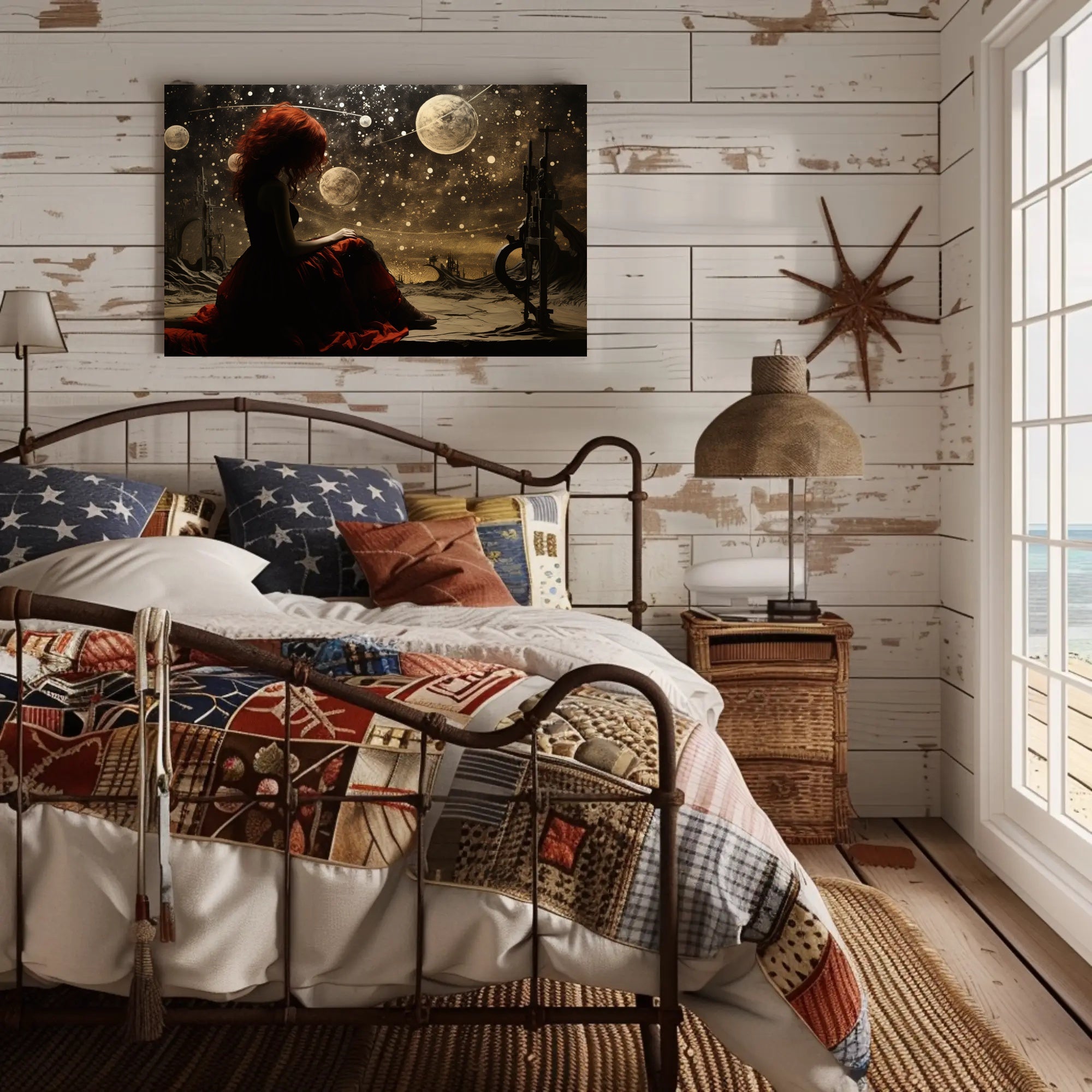Fantastical Cosmic Landscape with Celestial Artistry Fantasy Poster