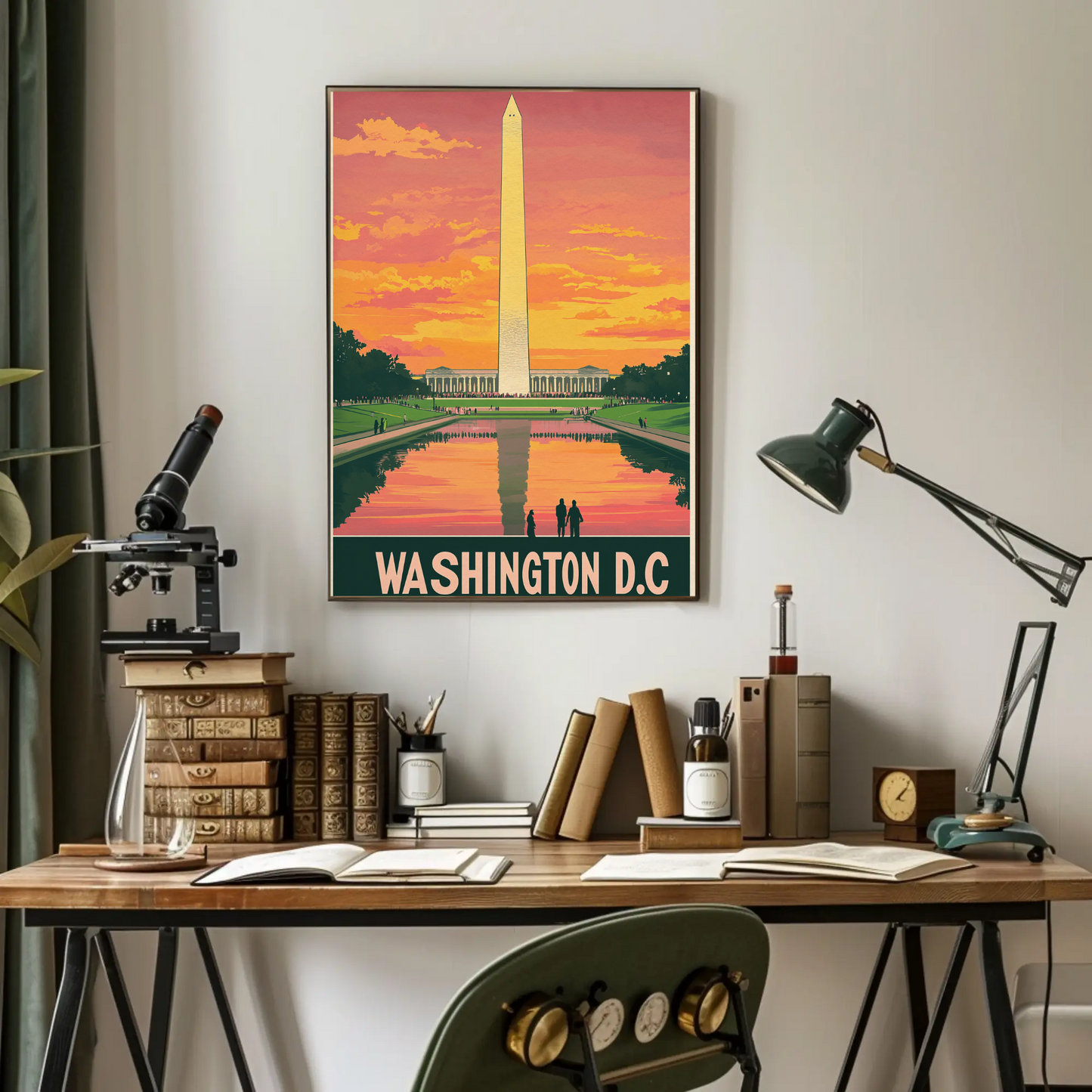 Washington D.C. Monument Sunset Poster