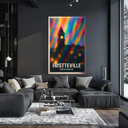 Fayetteville Arkansas Scenic Travel Minimalist Digital Painting Wanderlust Home Decor Poster