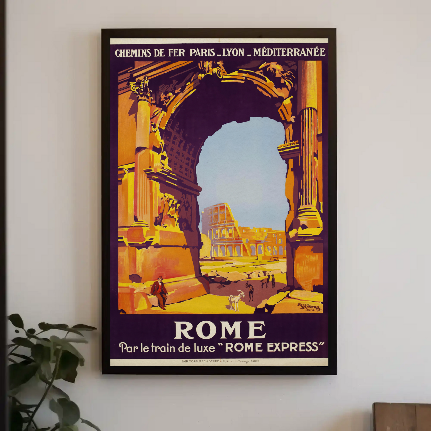 Rome Express - Luxury Train Travel Vintage Travel Poster