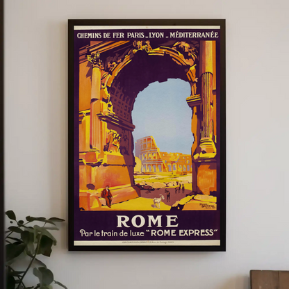 Rome Express - Luxury Train Travel Vintage Travel Poster