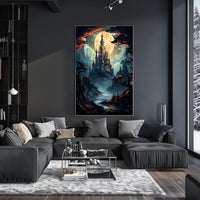 Enchanted Castle Under The Moon Poster