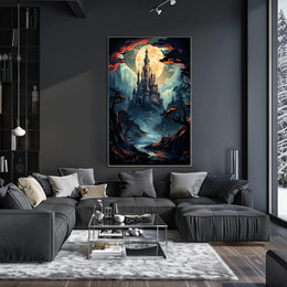 Enchanted Castle Under The Moon Poster