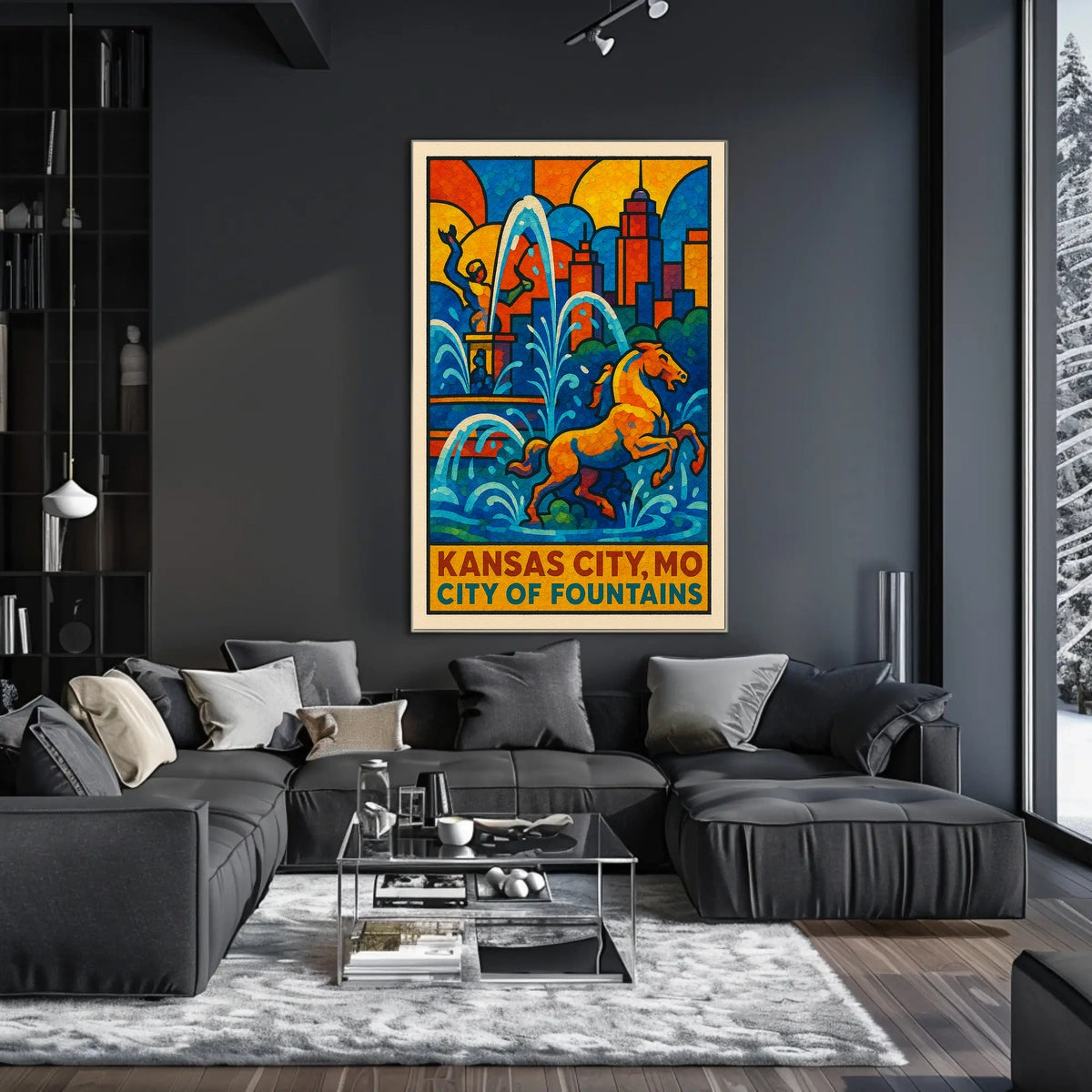 Kansas City City of Fountains Poster