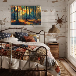 Autumn Forest Impressionistic Art Poster: Tranquil Beauty
