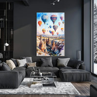 Turkey Cappadocia Hot Air Balloons Scenic Landscape Poster