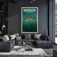 Minnow Illustration in Vintage Educational or Infographic Poster PosterGoat