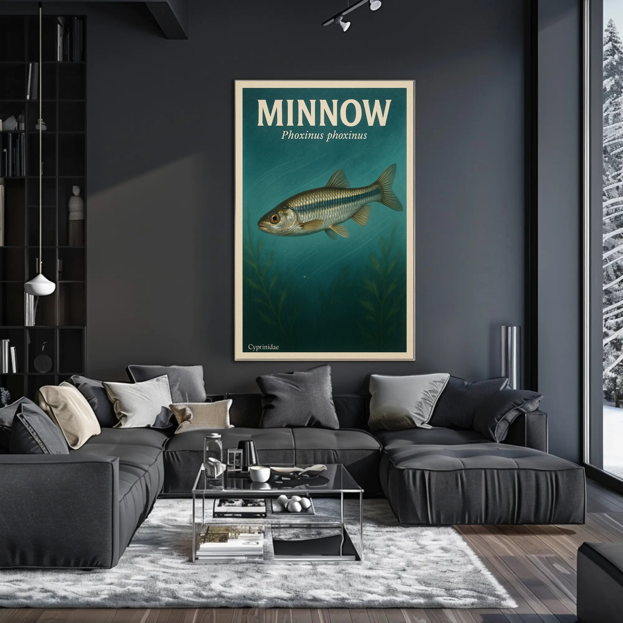 Minnow Illustration in Vintage Educational or Infographic Poster PosterGoat