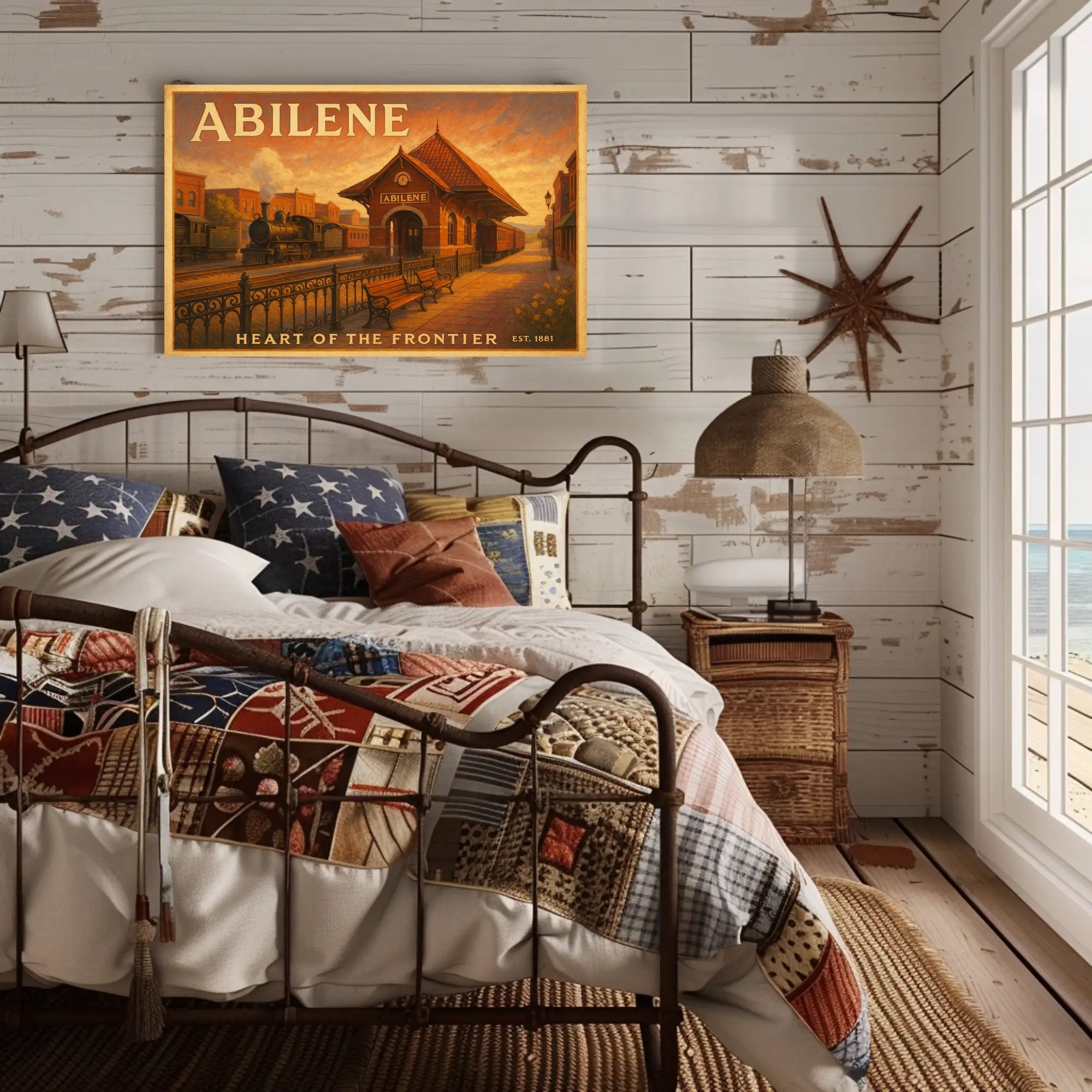 Abilene Railway Station Travel Poster Art Print