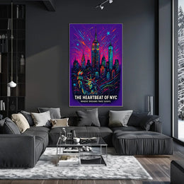 New York City Dreamscape Skyline Poster Modern Wall Art