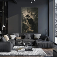 The Watchful Raven Art Print Poster for Home Decor and Nature Lovers PosterGoat
