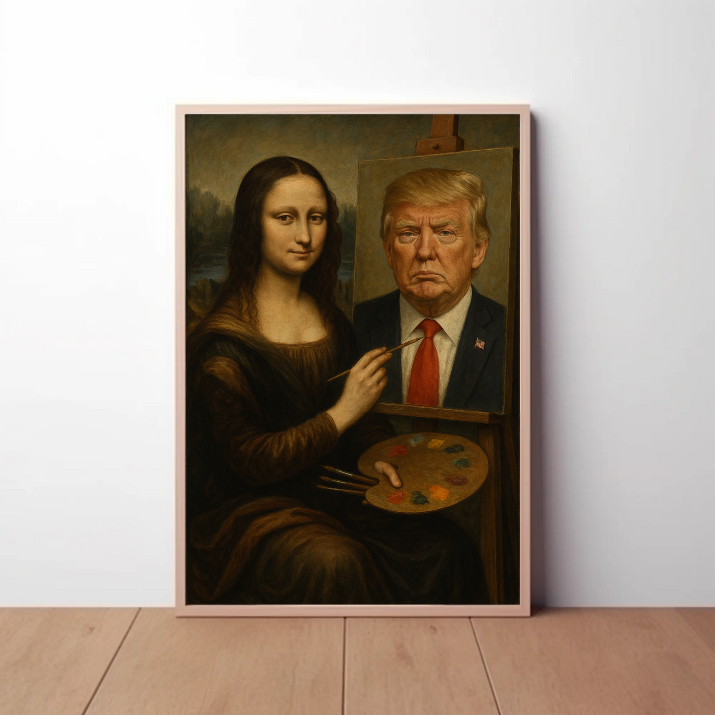 Mona Lisa Paints Trump Historical Parody Poster
