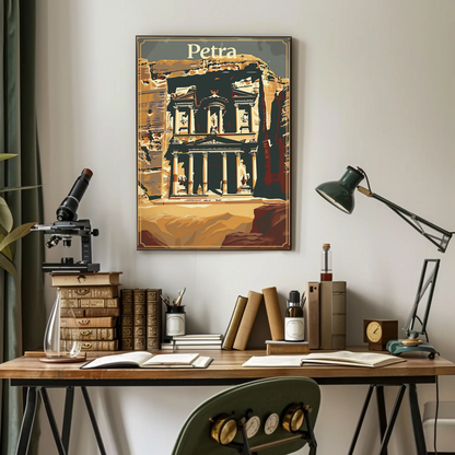 Petra Jordan Ancient Architecture Desert Poster