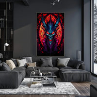 Stained Glass Demon Poster PosterGoat
