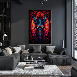 Stained Glass Demon Poster PosterGoat