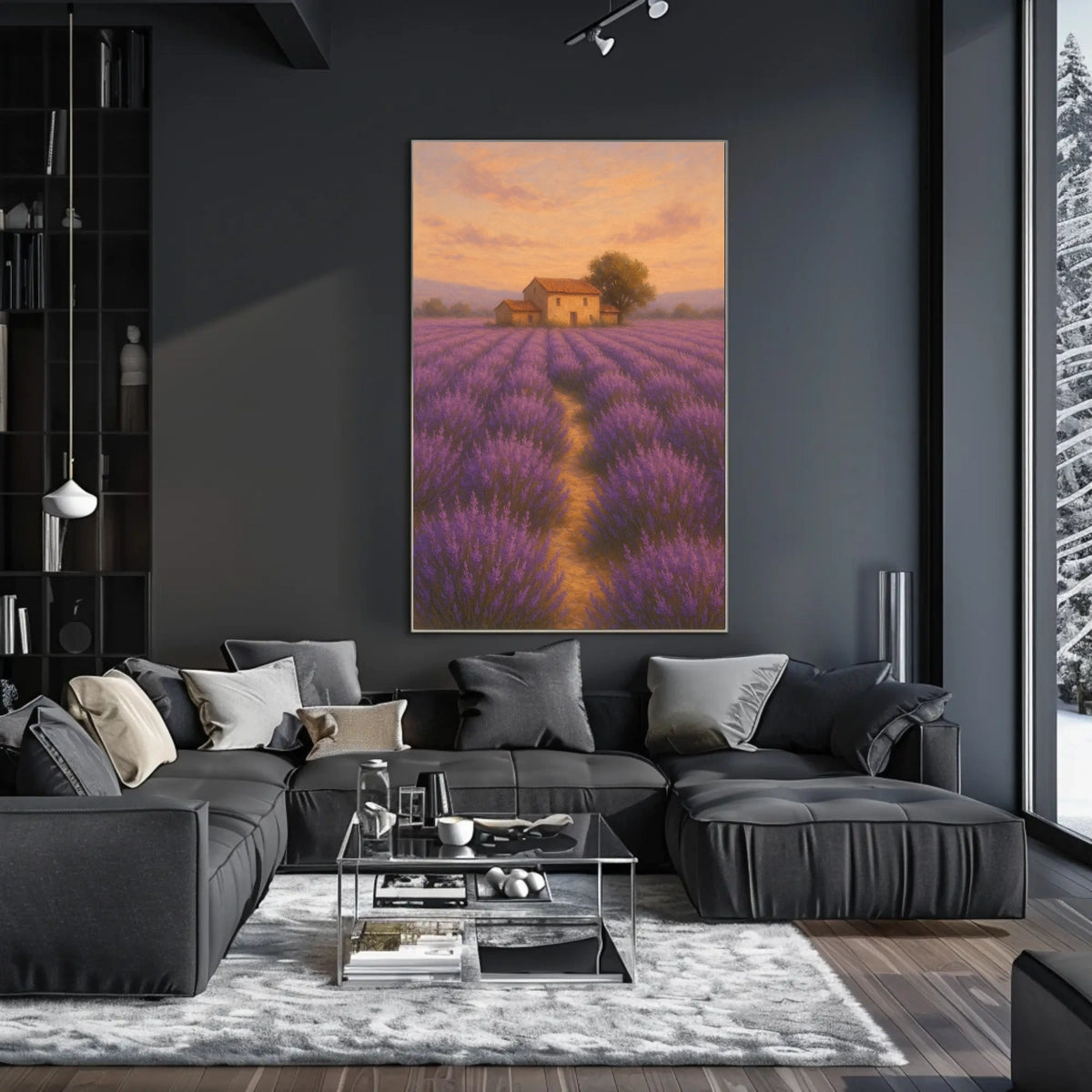 Lavender Fields at Sunset Poster