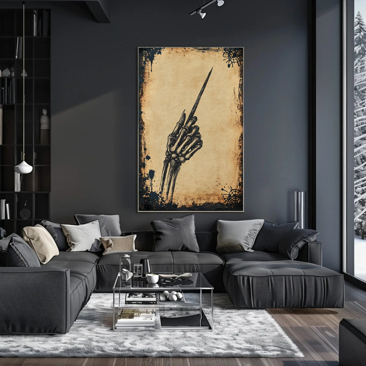 Skeleton Hand Poised Artwork: Abstract or Pop Culture Poster