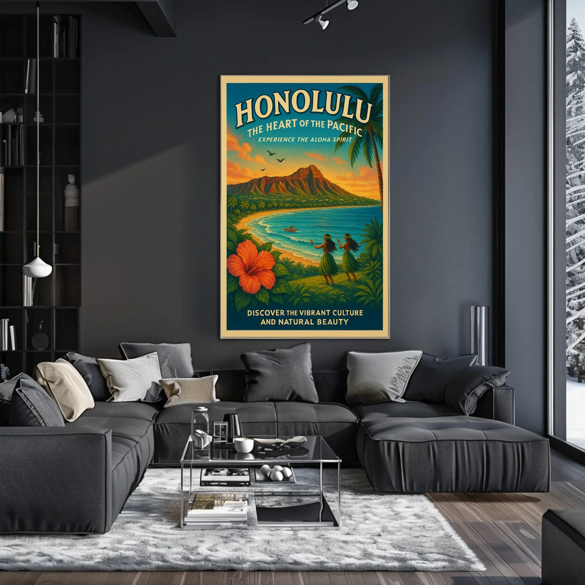 Honolulu Vintage Travel Poster Aloha Spirit Adventure