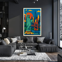 Iconic New York City Poster Wall Art 18x24 Cityscape
