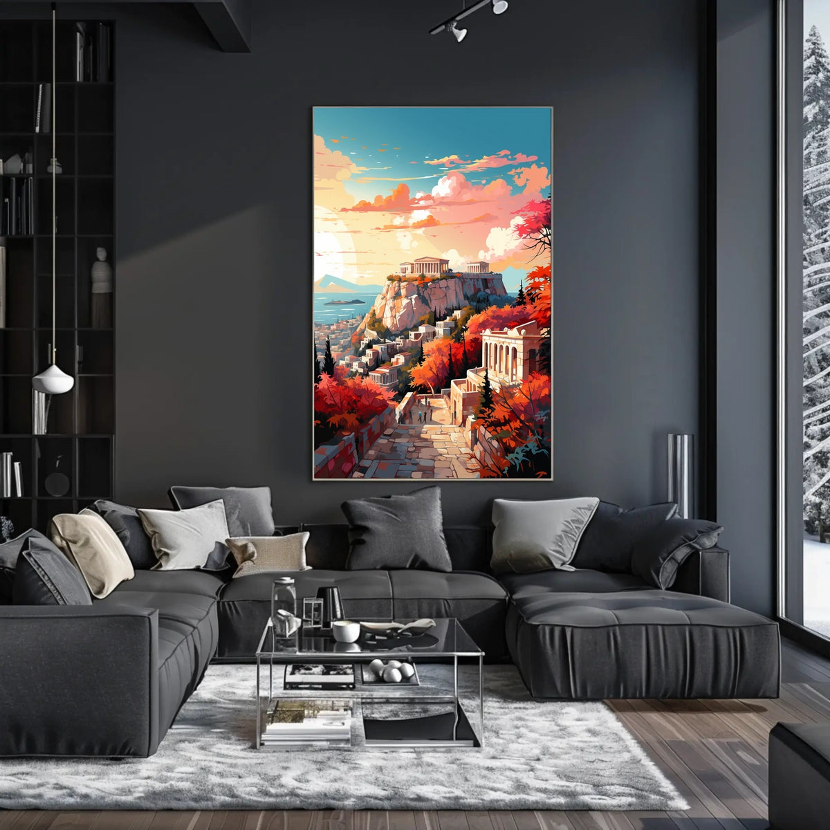 Acropolis Sunset Scenic View Travel Poster