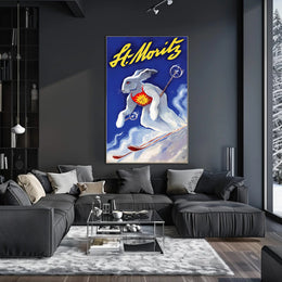 St. Moritz Skiing Poster PosterGoat