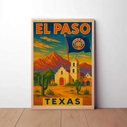 El Paso Desert Adventure Travel Poster