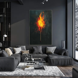 Ignite Your Space: Ablaze Matchstick Art Poster
