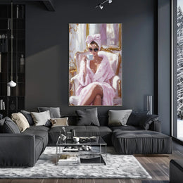 Elegant Morning Ritual Poster Glamorous Pink Wall Art