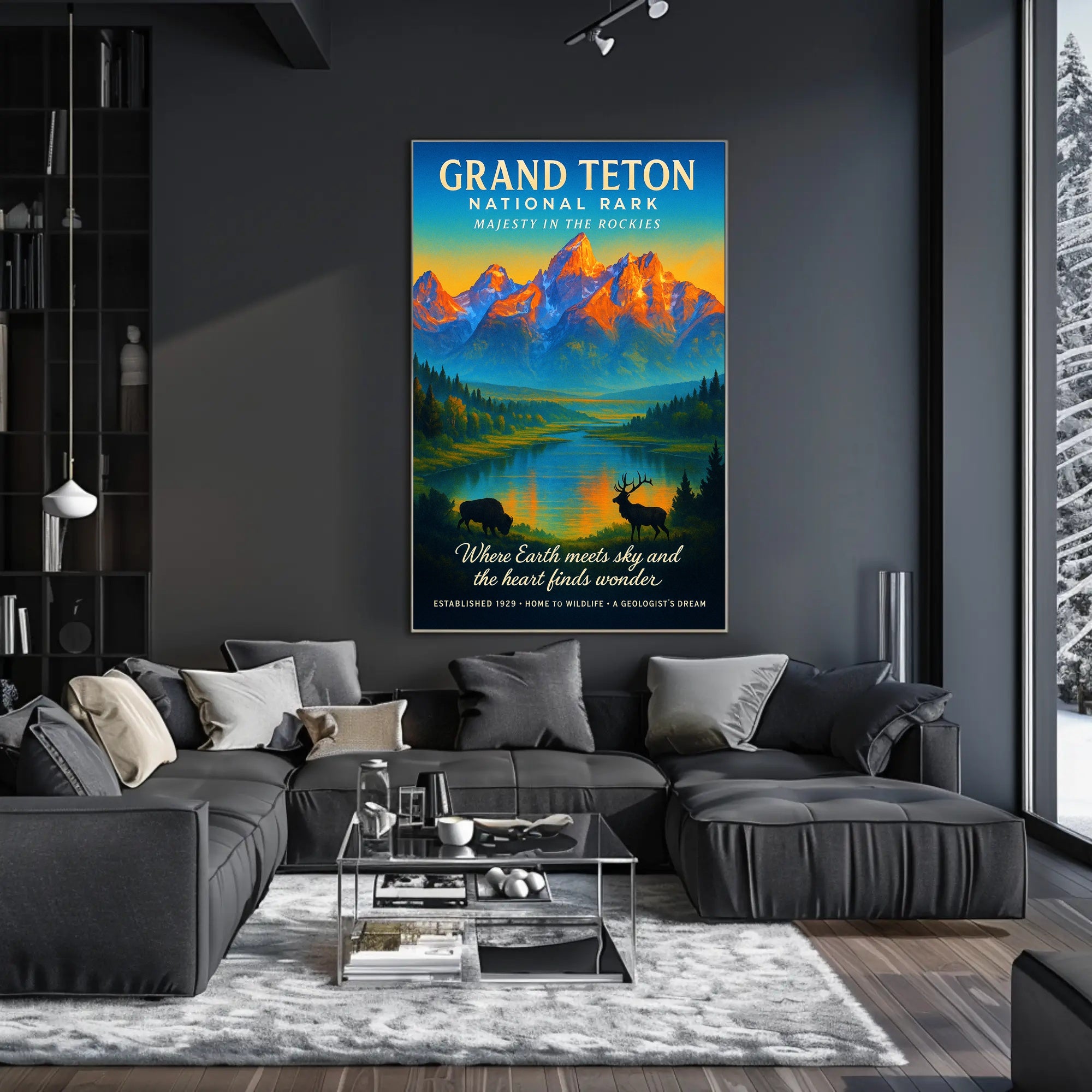 Majesty in the Rockies Grand Teton National Park Poster PosterGoat