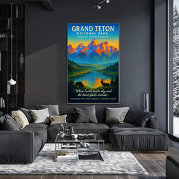 Majesty in the Rockies Grand Teton National Park Poster PosterGoat