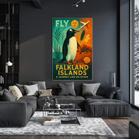 Fly to Falkland Islands Adventure Travel Poster PosterGoat